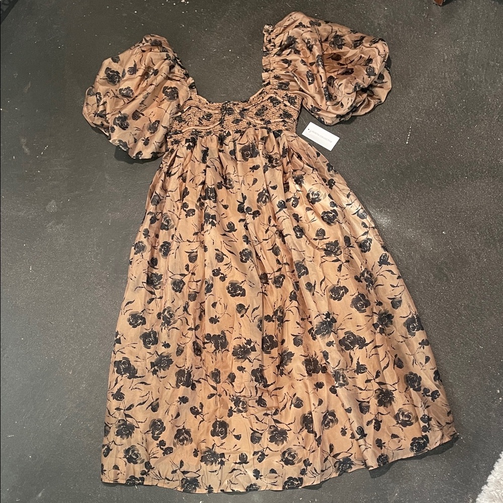 Worth Collective Floral Puff Sleeve Dress